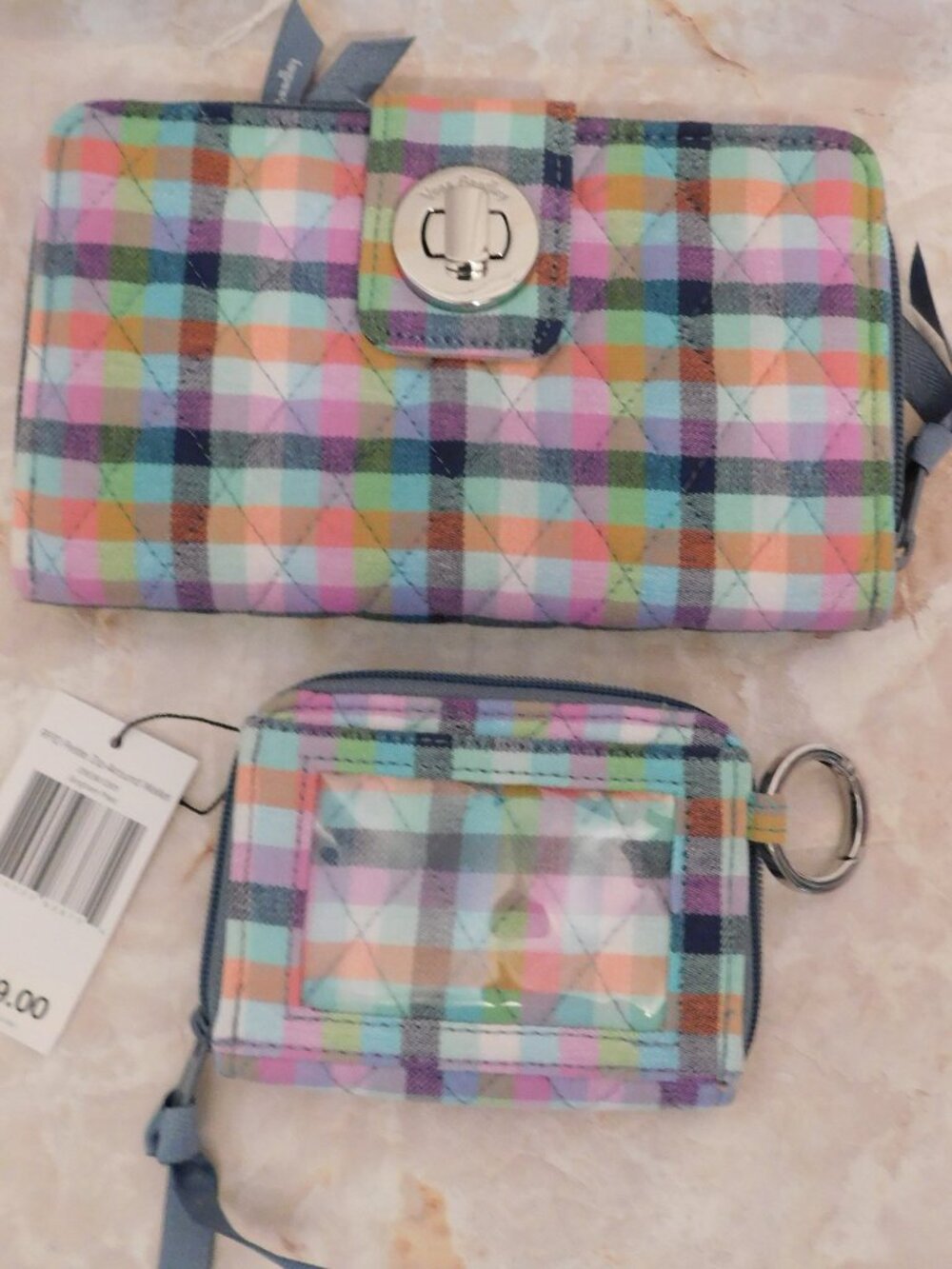 Vera Bradley Zip Around Wallet & Petite Zip Around Wallet NEW RFID Gingham Plaid